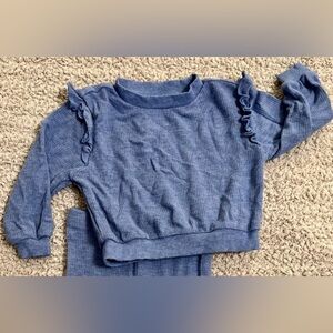 Little Sleepies Heather Lilac Waffle Flutter Crewneck